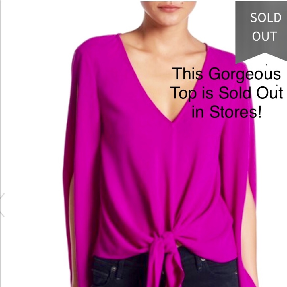 NWT Rachel Rachel Roy Pink/Orchid Tie Blouse Top